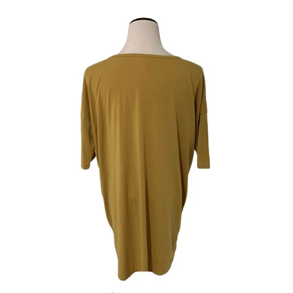 LuLaRoe Golden Yellow Knit Hi-Lo Hem Top Sz M - Picture 2 of 6